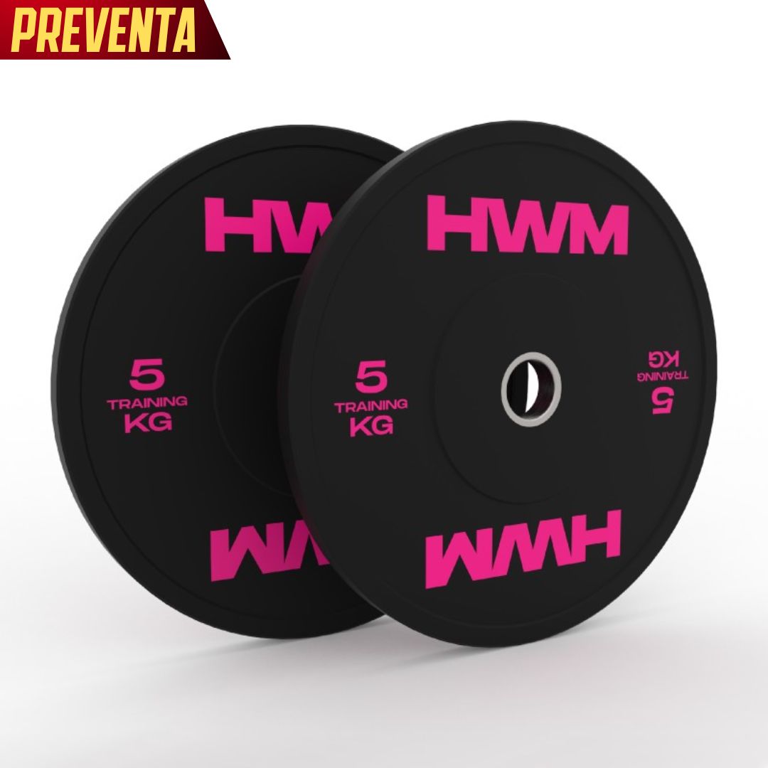 PREVENTA/ Par Bumper Plates Pink Color 5kg HWM